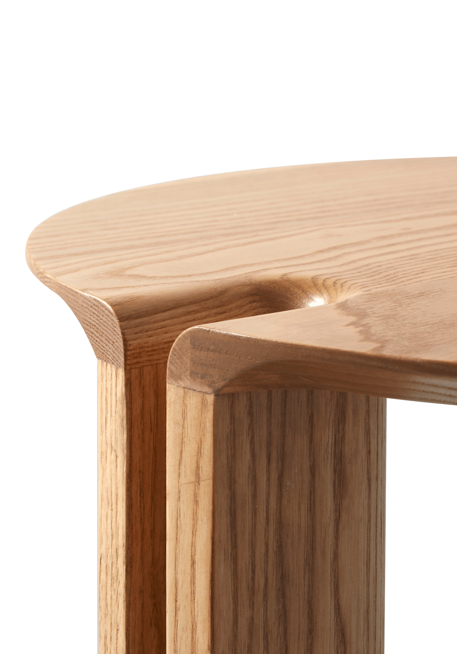 Waterfall table oak detail